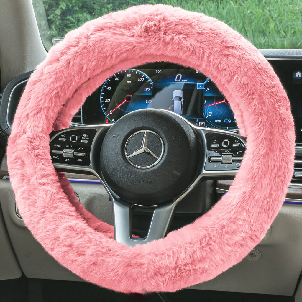 Fluffy Pink Steering Wheel Cover
