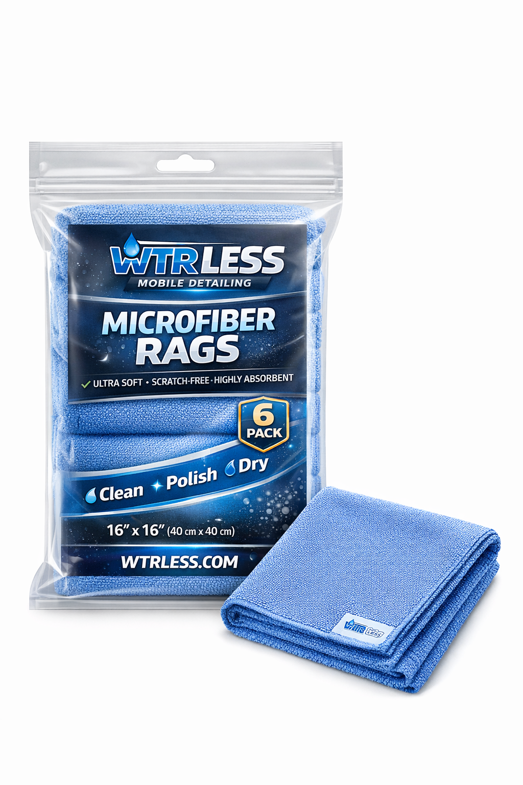 WTR LESS MICROFIBER RAGS